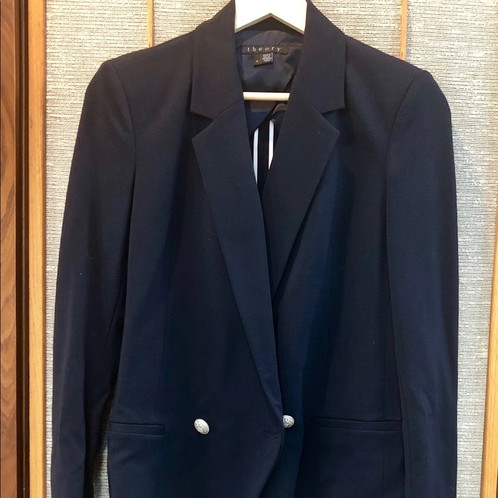 Theory Blazer - Navy w/ Gold Accent Buttons